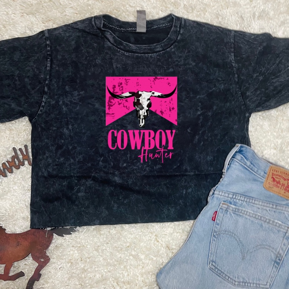 Cowboy Hunter Vintage Wash Crop Top